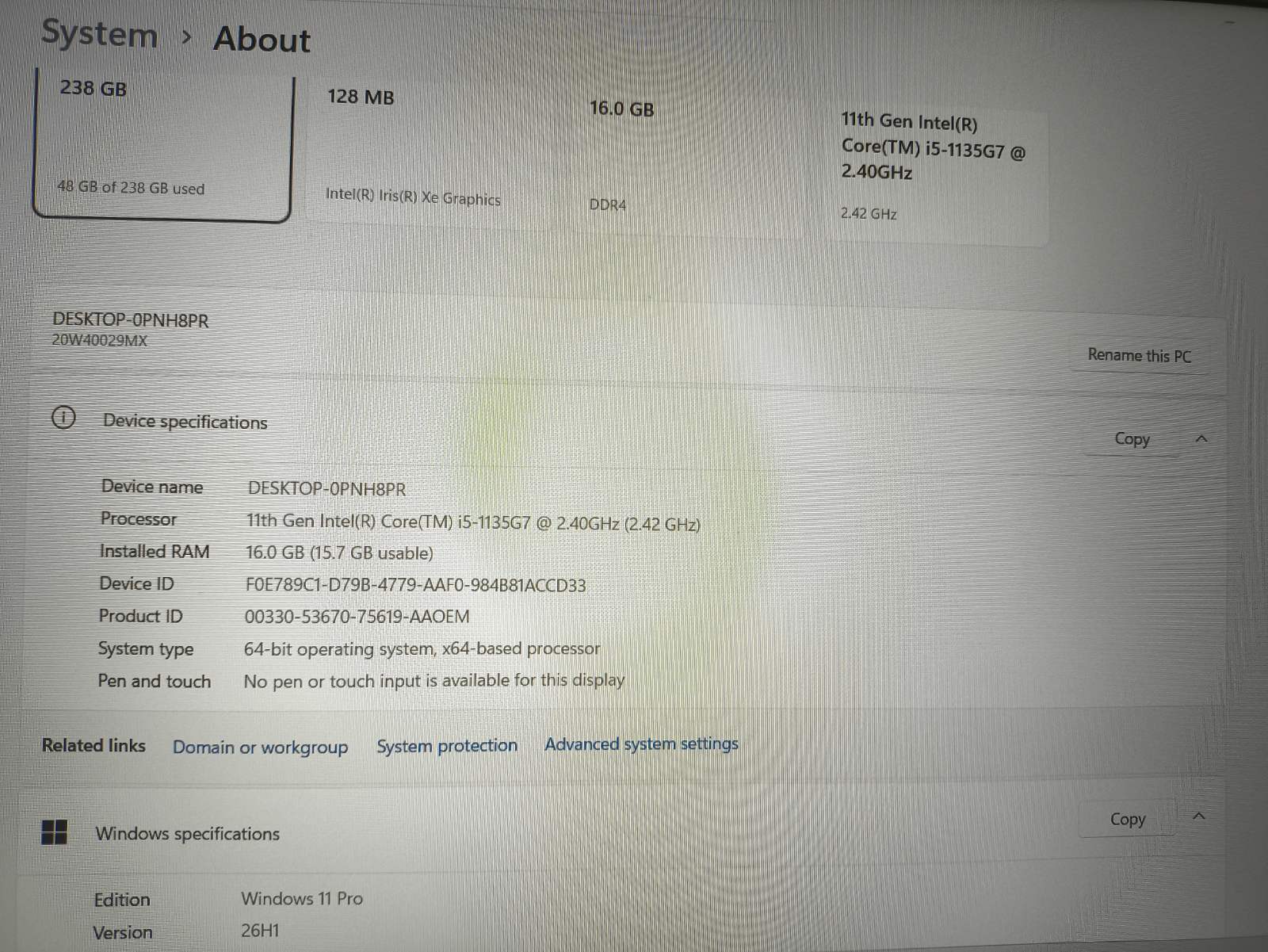 Lenovo Thinkpad T15 Gen2 15.6 FHD IPS i5-1135G7 16GB 256GB SSD 10% - Image 4