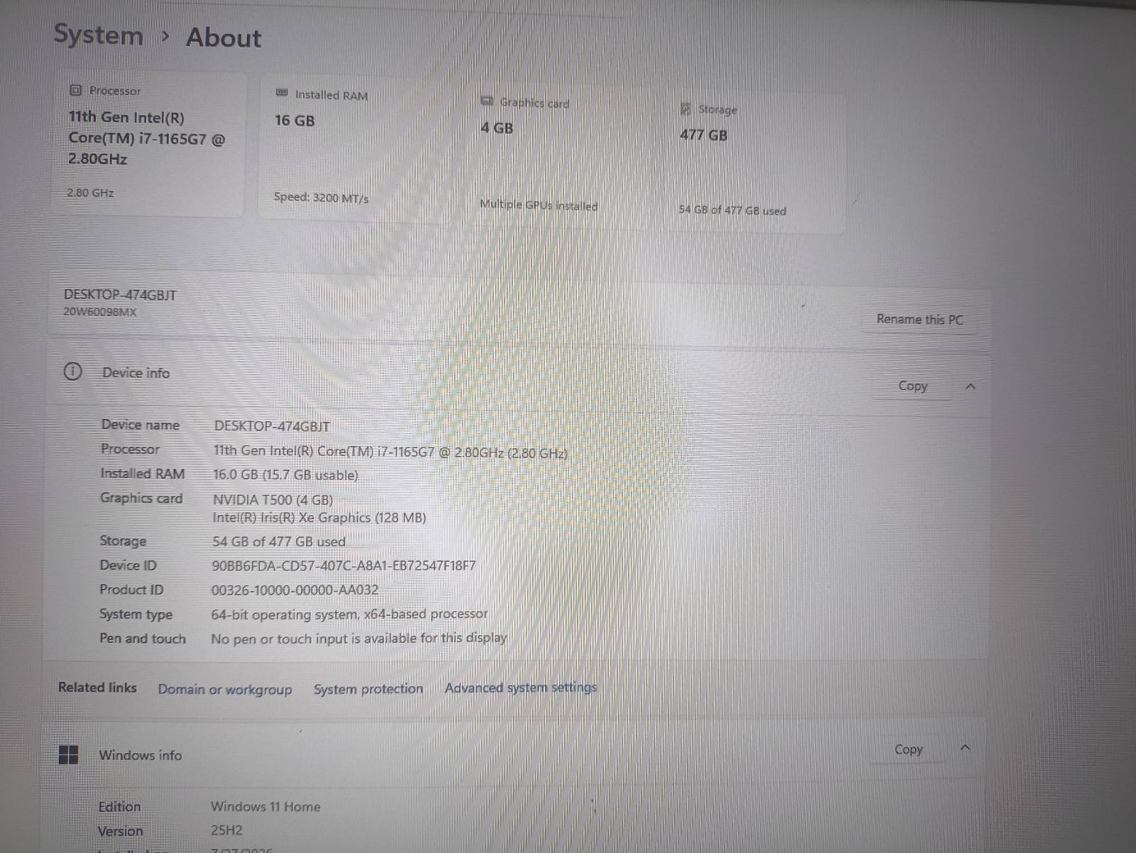 Lenovo Thinkpad P15S Gen 2 15.6 FHD IPS i7-1165G7 16GB 512GB SSD Nvidia Quadro T500 4GB 12% - Image 4