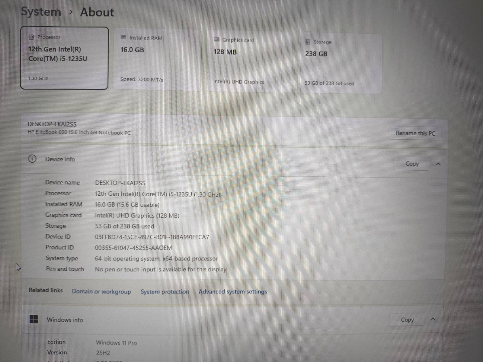 HP EliteBook 650 G9 15.6 Fhd Ips i5-1235U 16GB 256GB SSD 15% - Image 4