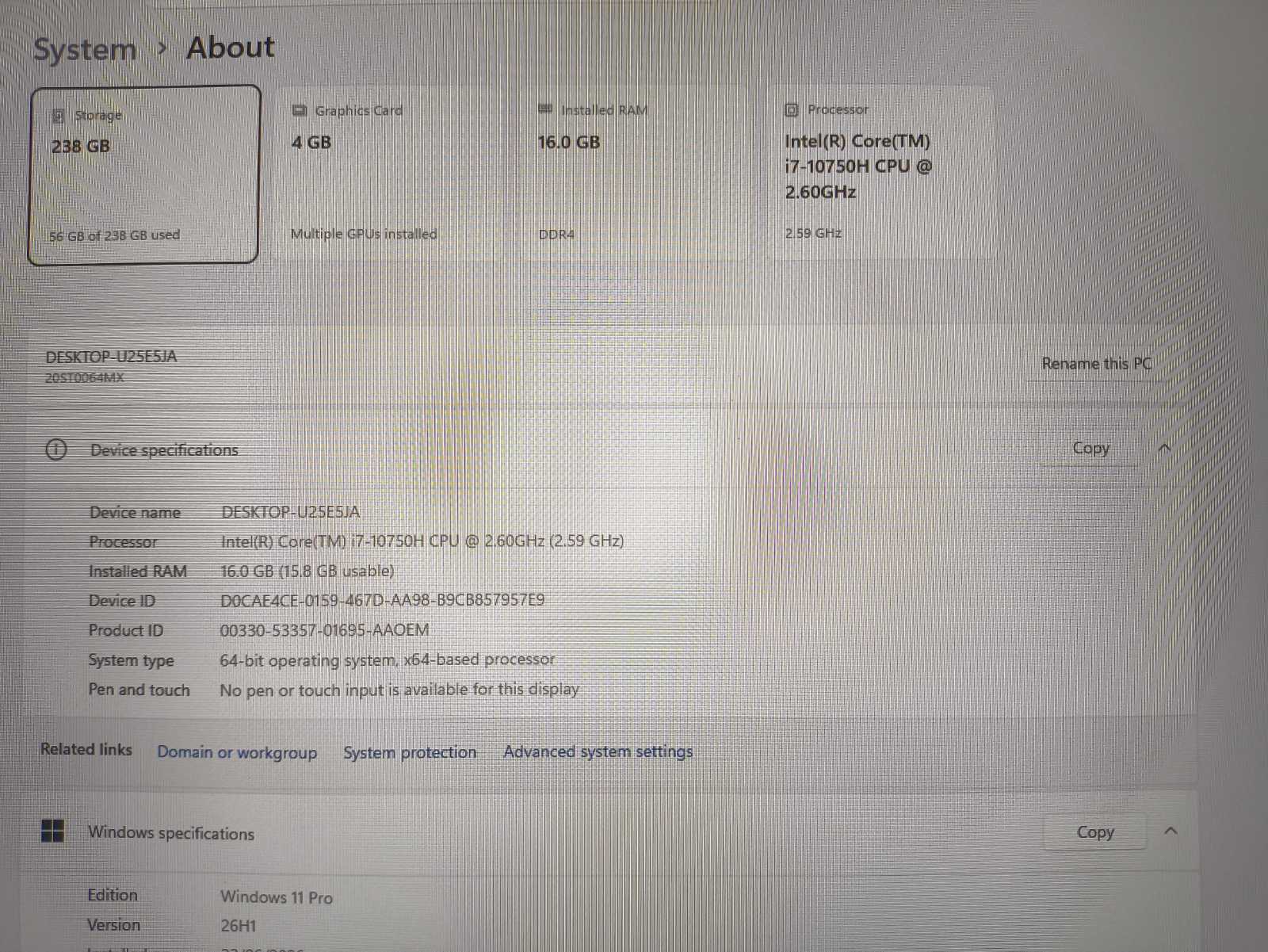Lenovo ThinkPad P15 Gen 1 15.6" FHD IPS 60Hz i7-10750H 16GB 256GB SSD Nvidia Quadro T1000 4GB, 0% - Image 4