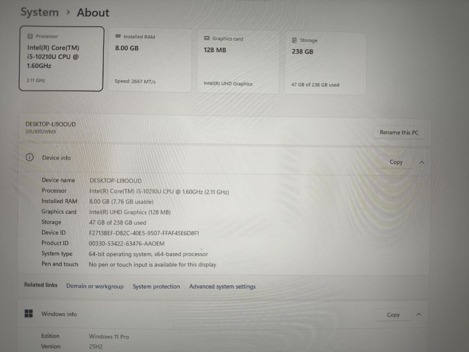 Lenovo Thinkpad L14 14.0 FHD IPS i5-10210U 8GB 256GB SSD 11% , sunkiau spaudosi SPACE mygtukas - Image 4