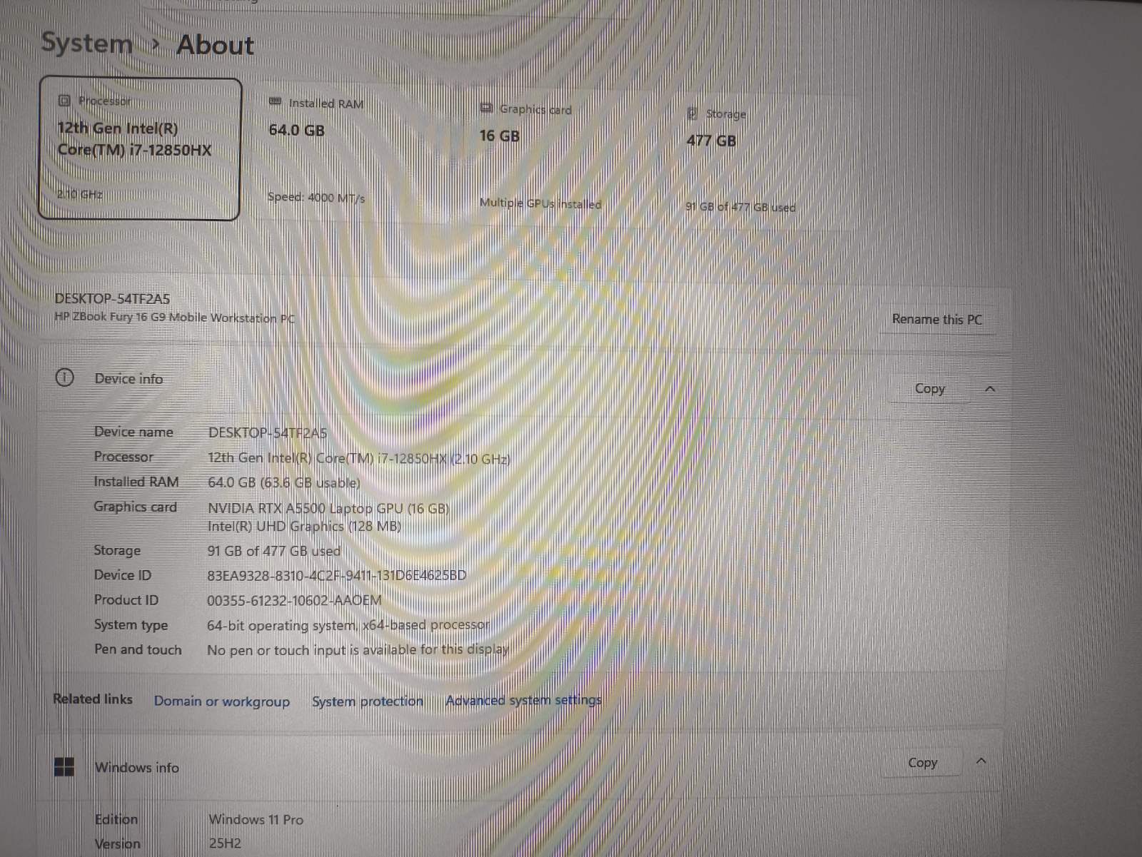 HP ZBook Fury 16 G9 16.0 FHD+ IPS 400 Nit Intel i7-12850HX 64GB 512GB SSD NVIDIA RTX A5500 16GB, 26% - Image 4