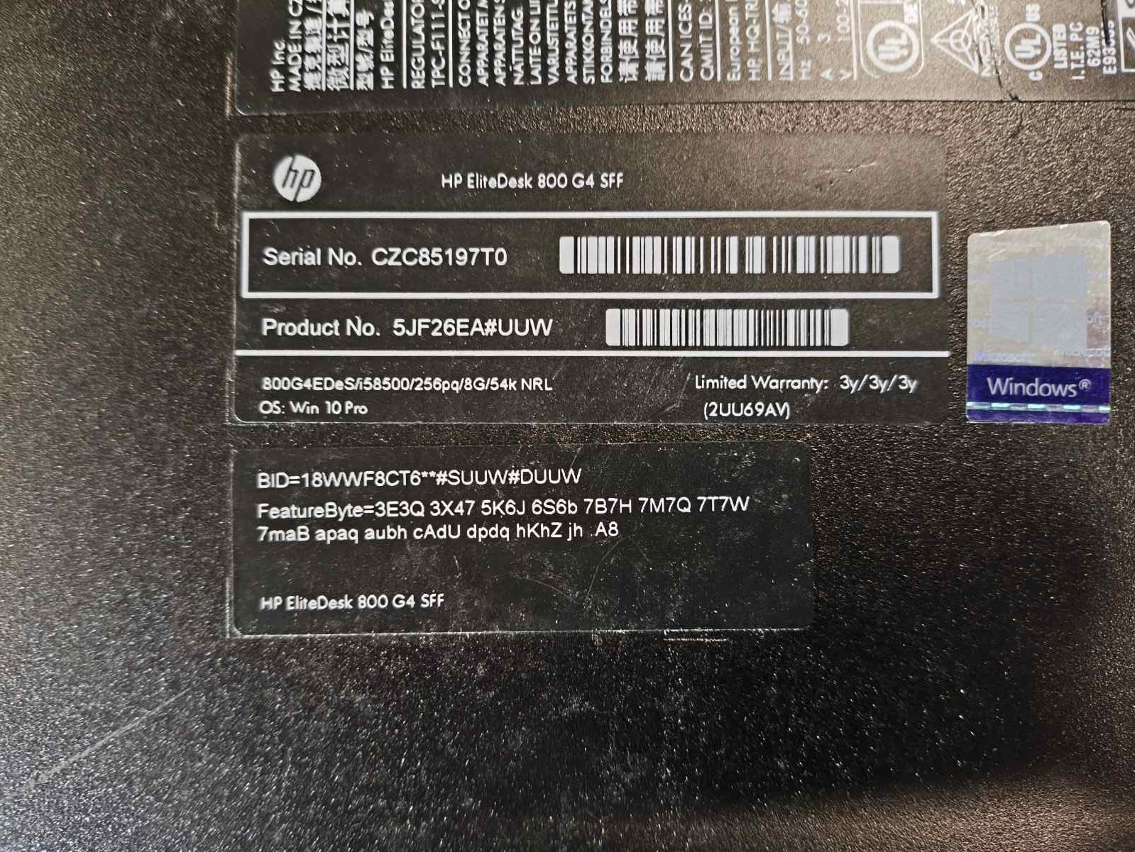 HP EliteDesk 600 G4 SFF i5-8500 8GB 256GB SSD, Windows 11 Pro Suinstaliuota - Image 3