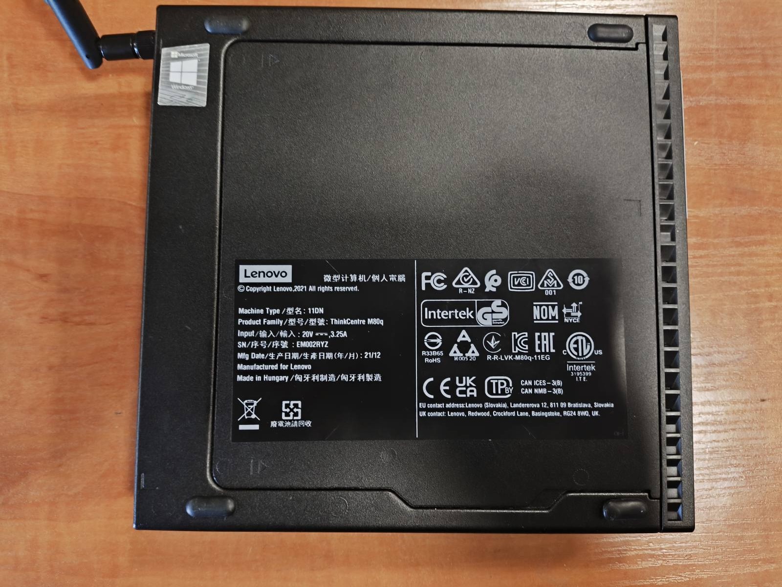 Mini Pc Lenovo ThinkCentre M80q i5-10500T 8GB 256GB SSD HDMI, Display port 2vnt, Com Port, Wifi Windows 11 Pro suinstaliuota - Image 3
