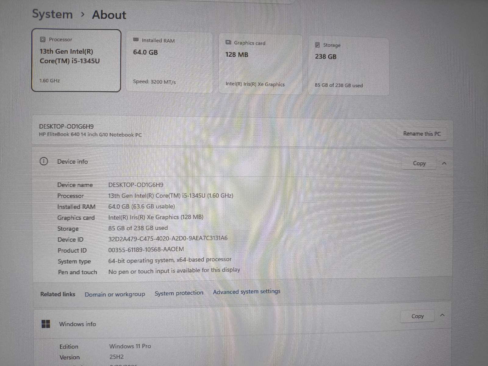 HP EliteBook 640 G10 14.0 FHD IPS i5-1345U 64GB 256GB SSD 31%, Windows 11 pro suinstaliuota - Image 4