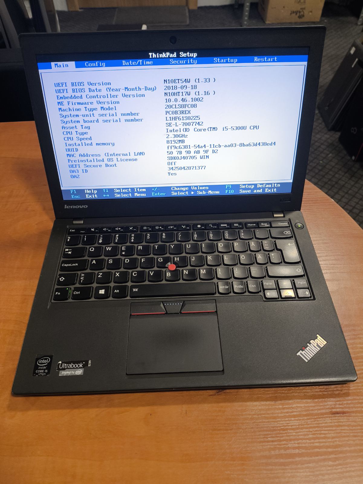 Lenovo Thinkpad X250 12.5 HD TN 8GB BE SSD DISKO 24/21%, Windows nesuinstaliuoti