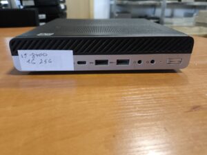 1vnt HP EliteDesk 800 G4 Mini PC i5-8400 2*8GB, 16GB 256GB SSD NMVe, Display port 2vnt, VGA 1vnt, Wifi Nėra