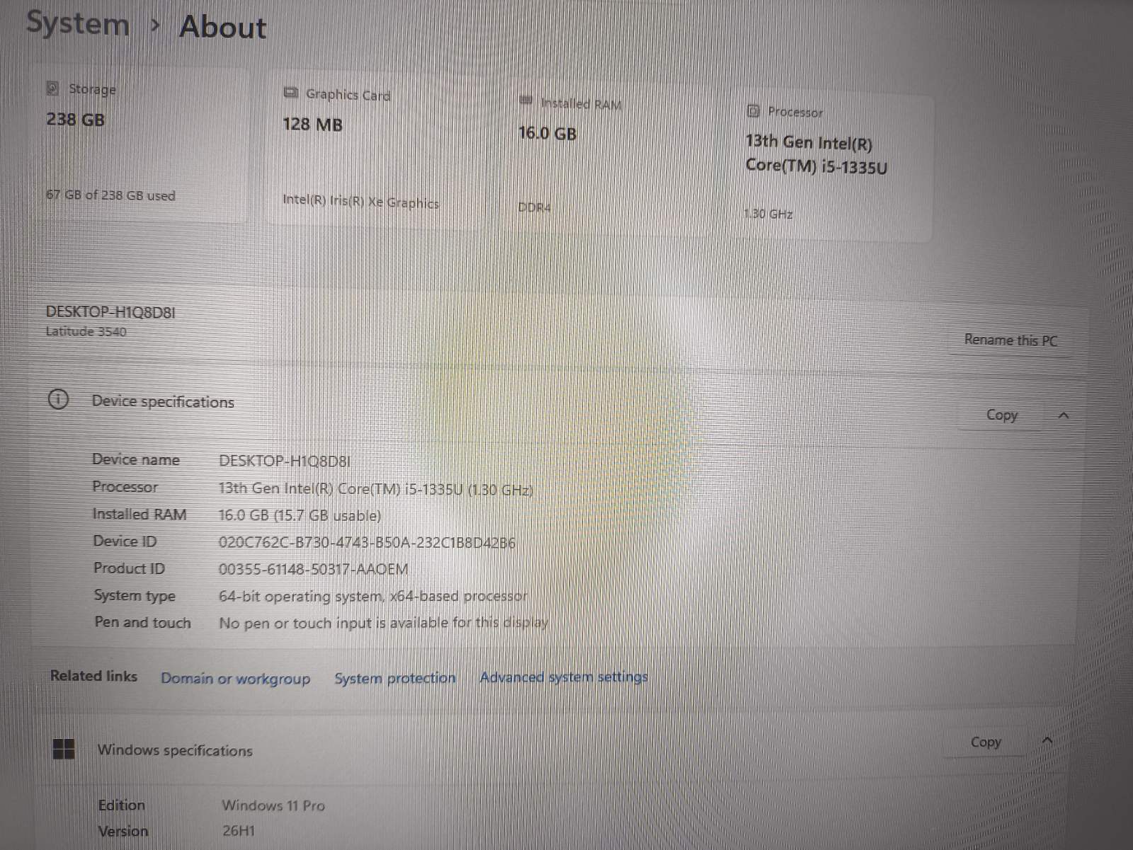DELL Latitude 3540 15.6 FHD IPS i5-1335U 16GB 256GB SSD 11%, Windows 11 pro suinstaliuota - Image 4