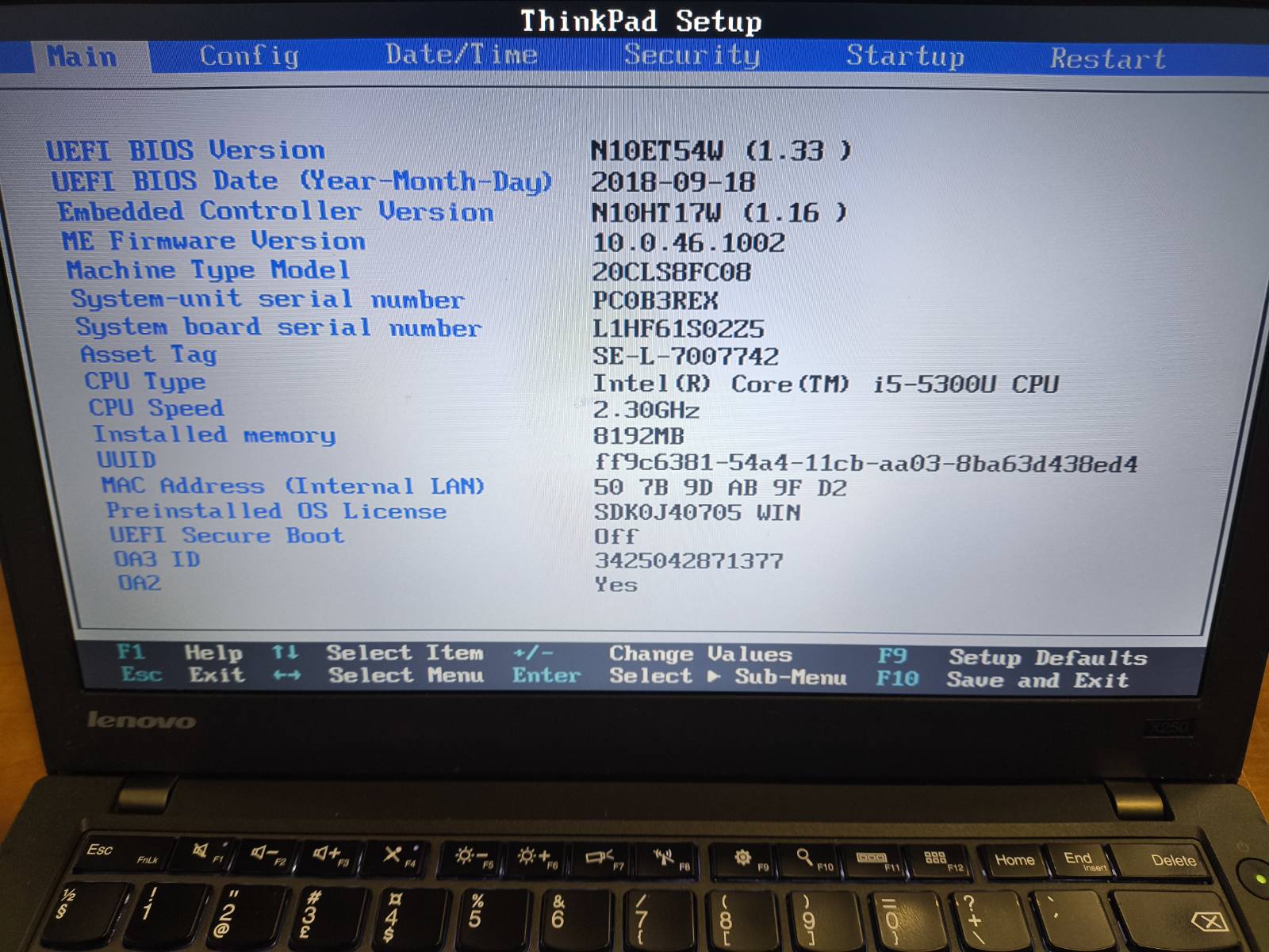 Lenovo Thinkpad X250 12.5 HD TN 8GB BE SSD DISKO 24/21%, Windows nesuinstaliuoti - Image 4