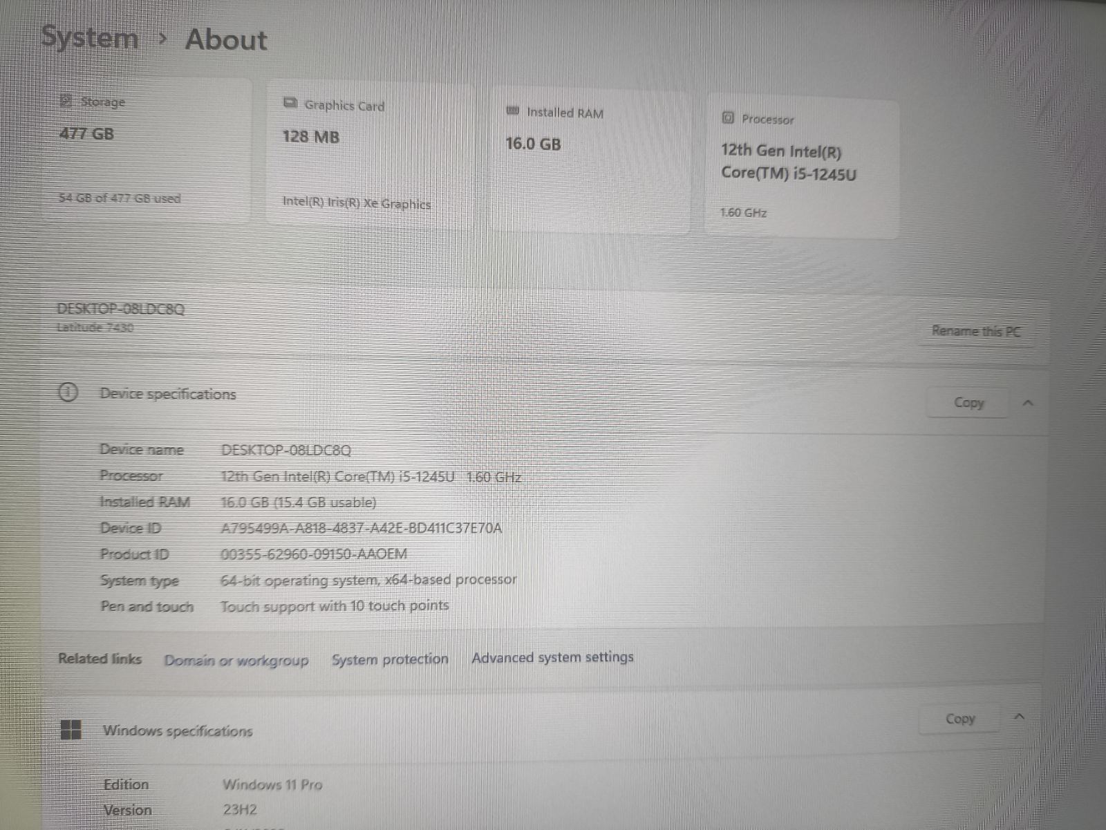 Dell latitude 7440 14.0 FHD IPS Touch i5-1245u 16gb 512gb 11% USA Klaviatūra - Image 4