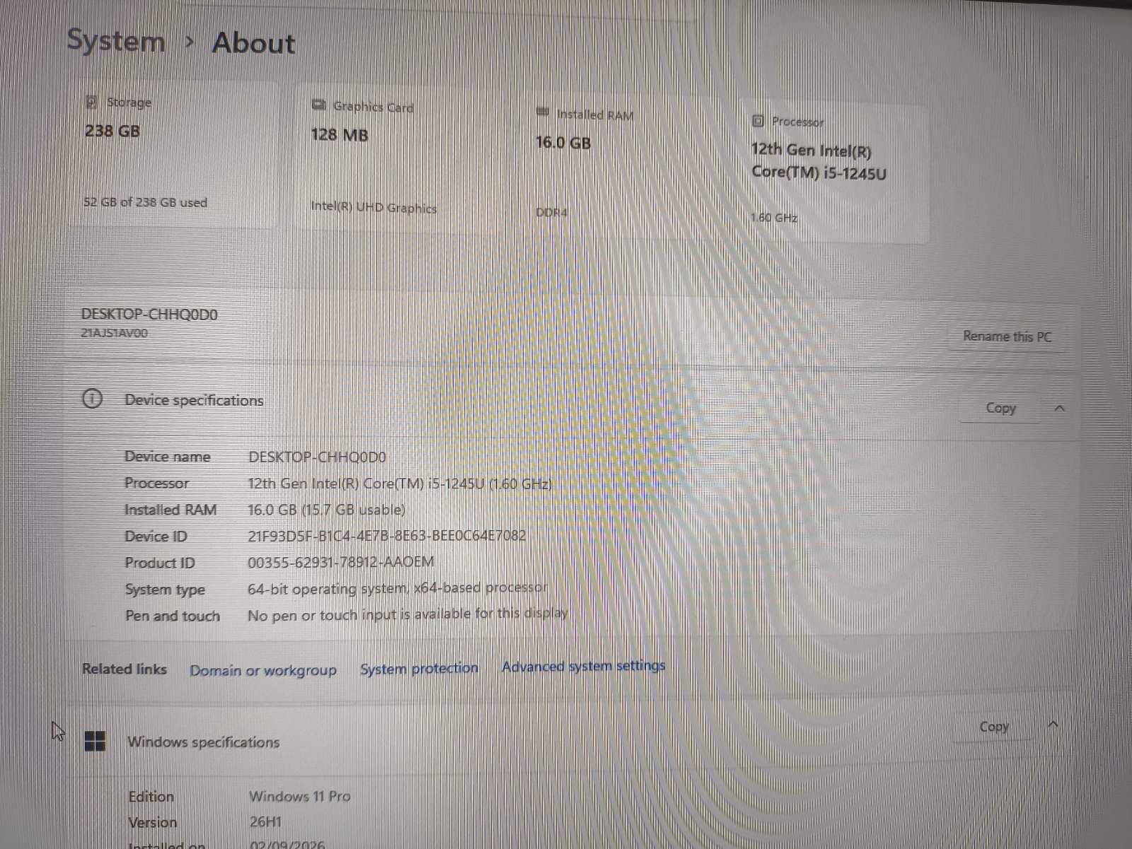 Lenovo ThinkPad T14 Gen3 14.0 Fhd Ips i5-1245u 16gb 256gb 14% - Image 4