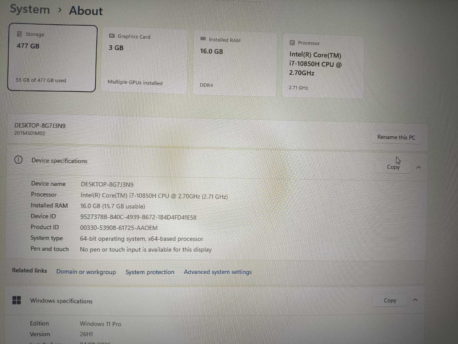 ThinkPad T15p Gen 1 15.6 FHD IPS i7-10850H 16GB 512GB SSD NVIDIA GTX 1050 3GB , 0% - Image 4