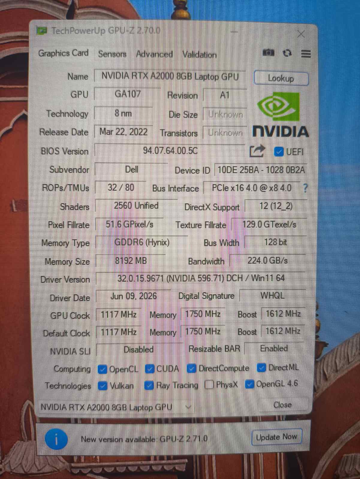 Dell Precision 7670 16.0 FHD+ i7-12850HX 16GB DDR5 RAM 512GB SSD RTX A2000 8GB, 23% - Image 6