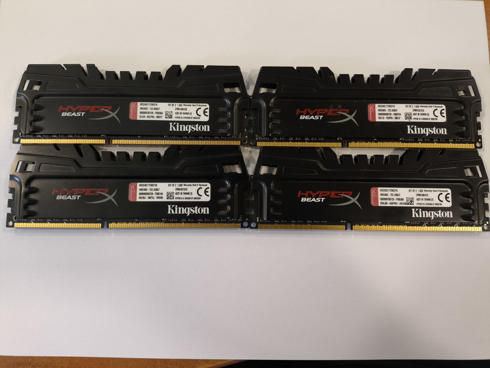 DIMM DDR3 4*8GB ( 32GB ) 2400MHz ! Kingston Hyper Beast X, Memtest86 - ok