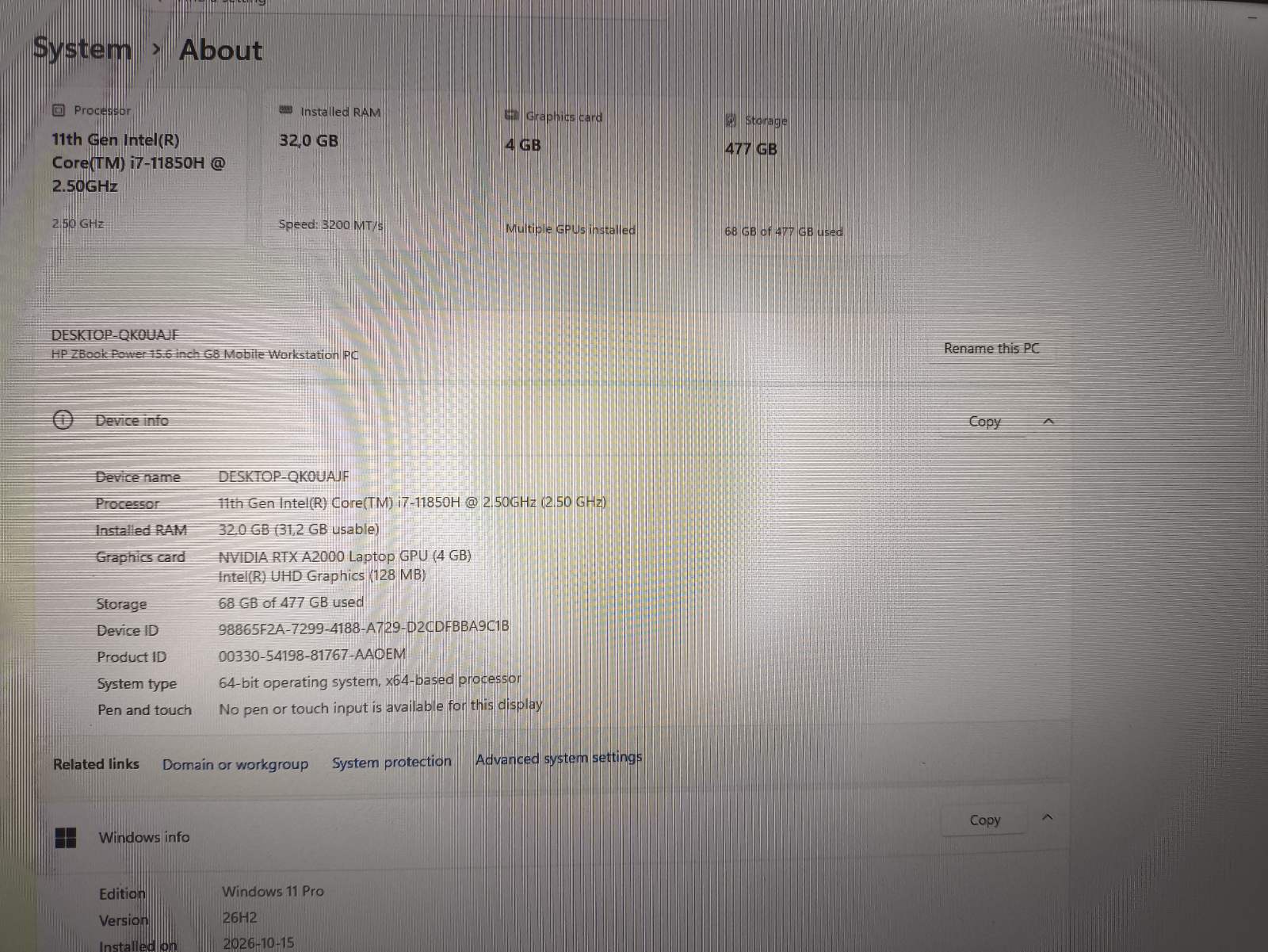 HP ZBook Power 15.6 G8 15.6 FHD IPS i7-11850h 32gb 512gb Rtx A2000 4gb 24% - Image 4
