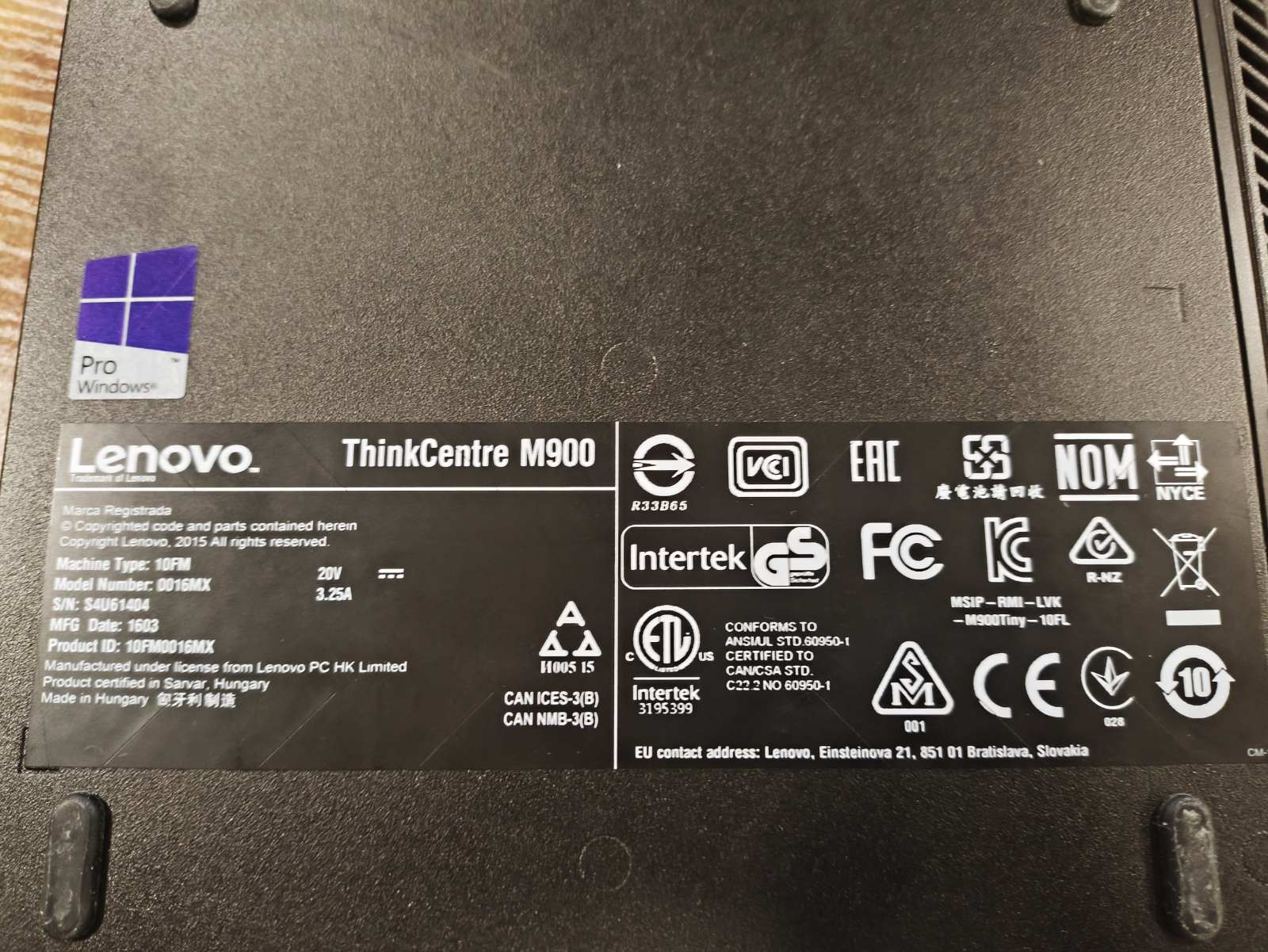 Lenovo M900Q USFF Mini PC i5-6500T 8GB 192GB SSD Wifi yra, 2vnt Display port jungtys - Image 3