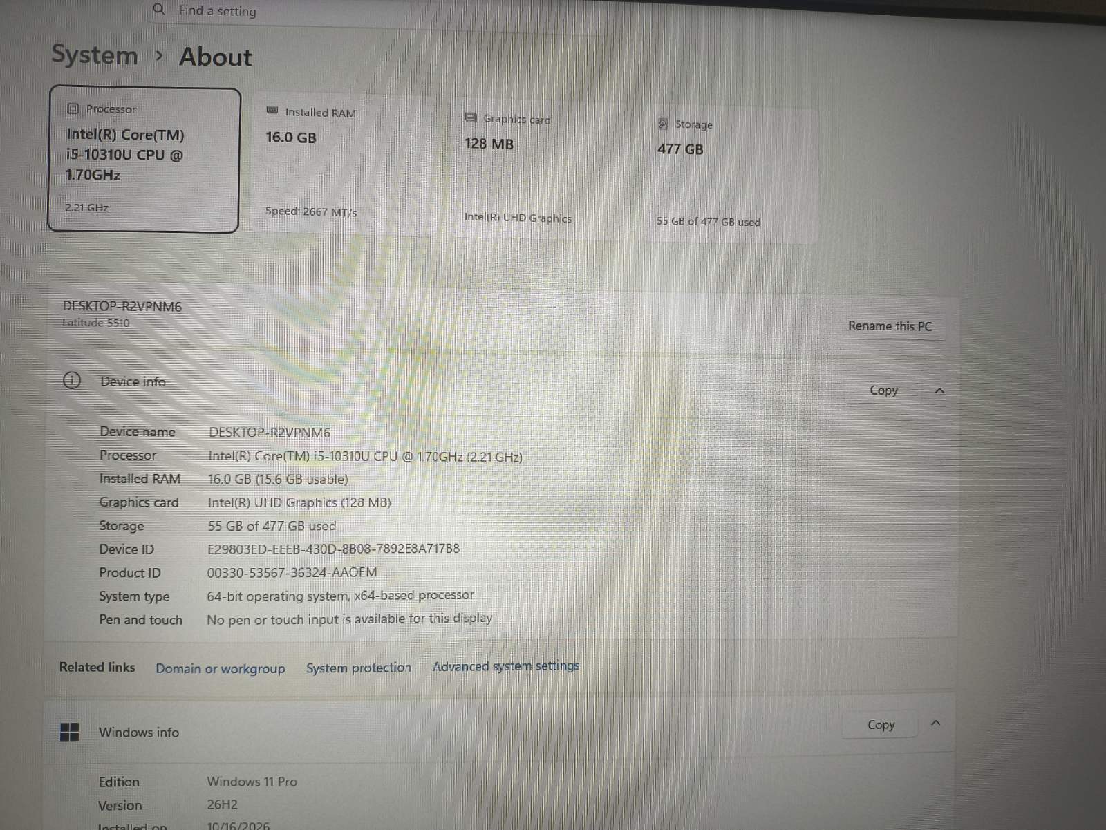 Dell Latitude 5510 15.6 FHD IPS i5-10310U 16GB 512GB 60% - Image 4
