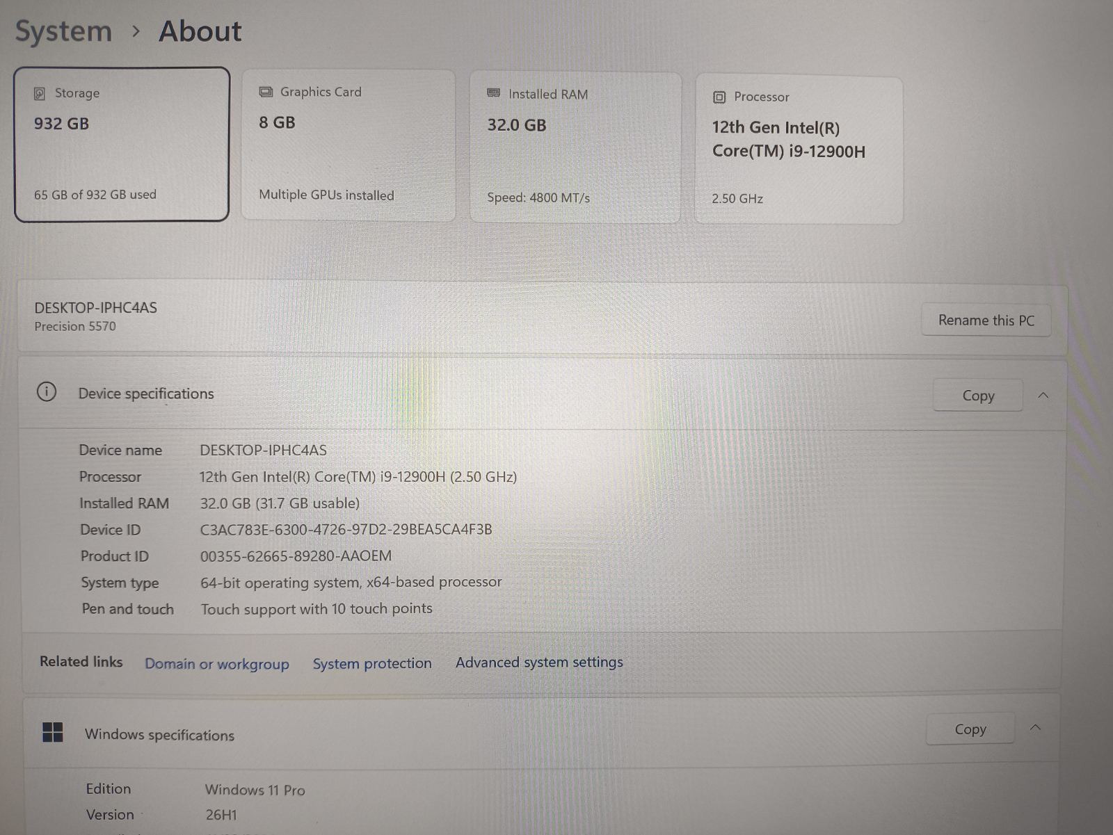 Dell Precision 5570 15.6 FHD+ IPS TS 500 Nit i9-12900H 32GB DDR5 1TB SSD RTX A2000 8GB, 20% USA KB - Image 4