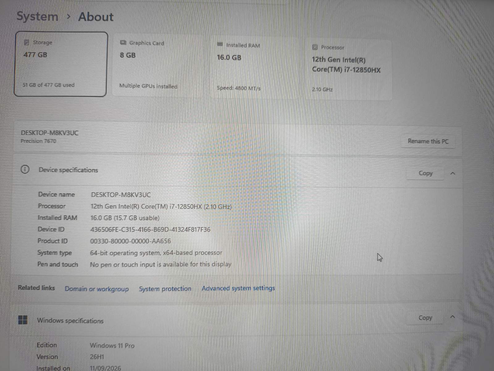 Dell Precision 7670 16.0 FHD+ i7-12850HX 16GB DDR5 RAM 512GB SSD RTX A2000 8GB, 23% - Image 4