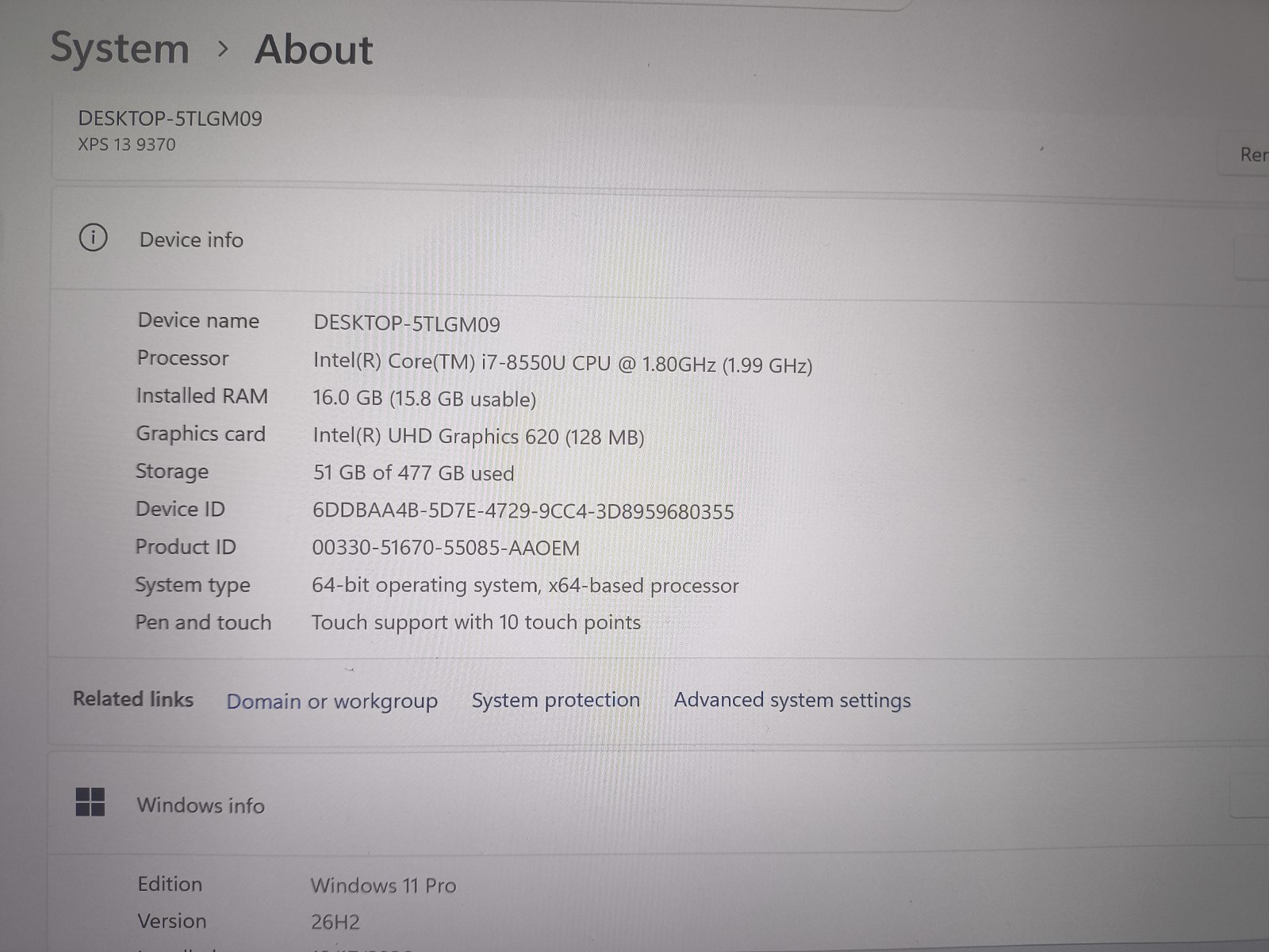 Dell XPS 13 9370 13.3 4K IPS Touch i7-8550U 16GB 512GB SSD 45% - Image 4